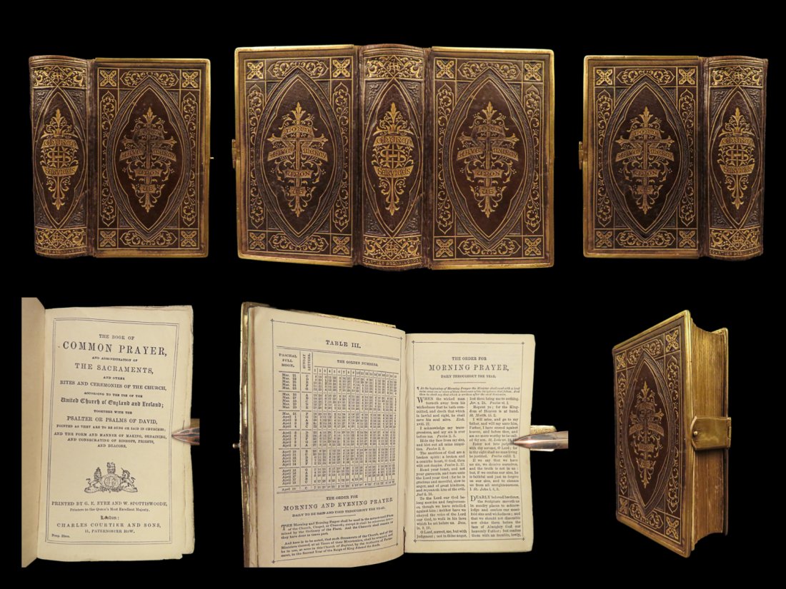 1860 BEAUTIFUL Common Prayer BIBLE FINE BINDING Clasp England Ireland Jane Bray (1 of 10)