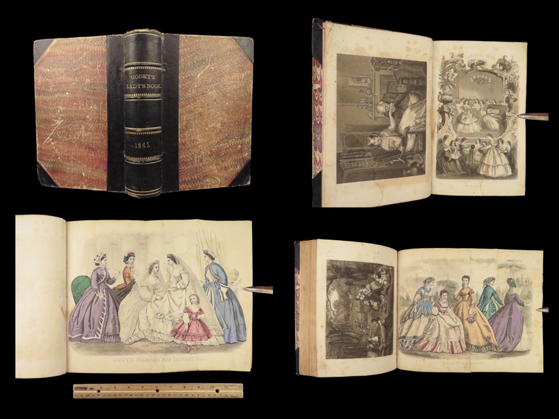 1865 FASHION Godey Ladys Book American Magazine Illustrated Dress Costume Music (1 of 10)