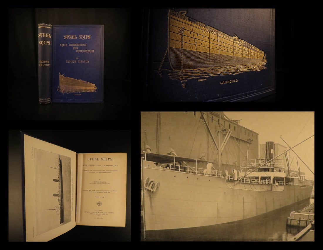 1902 Steel Ships Construction British Boats Navy Illustrated Steamers Walton (1 of 10)