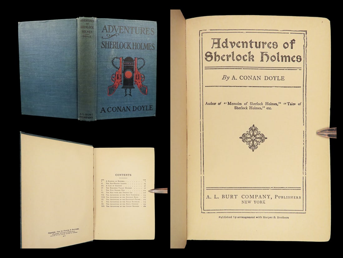 1920 Adventures of Sherlock Holmes Arthur Conan Doyle Illustrated Mystery Watson (1 of 10)