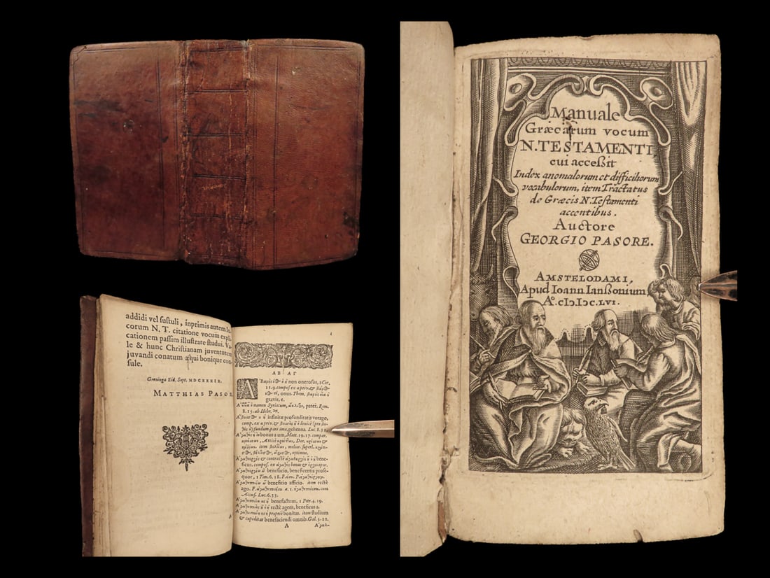 1656 Greek & Latin BIBLE Dictionary Lexicon Dutch Calvinism Georg Pasor (1 of 10)