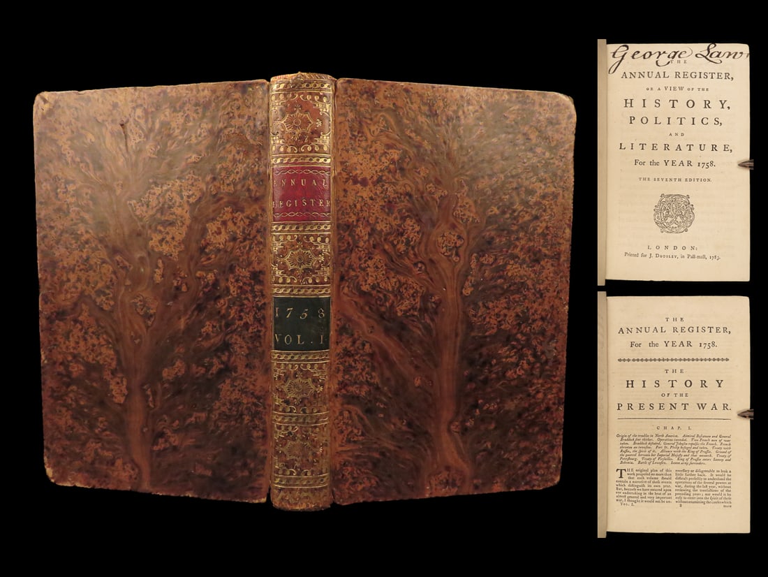 1758 French and Indian WAR Seven Years War Gen Braddock Prussia Annual Register (1 of 10)