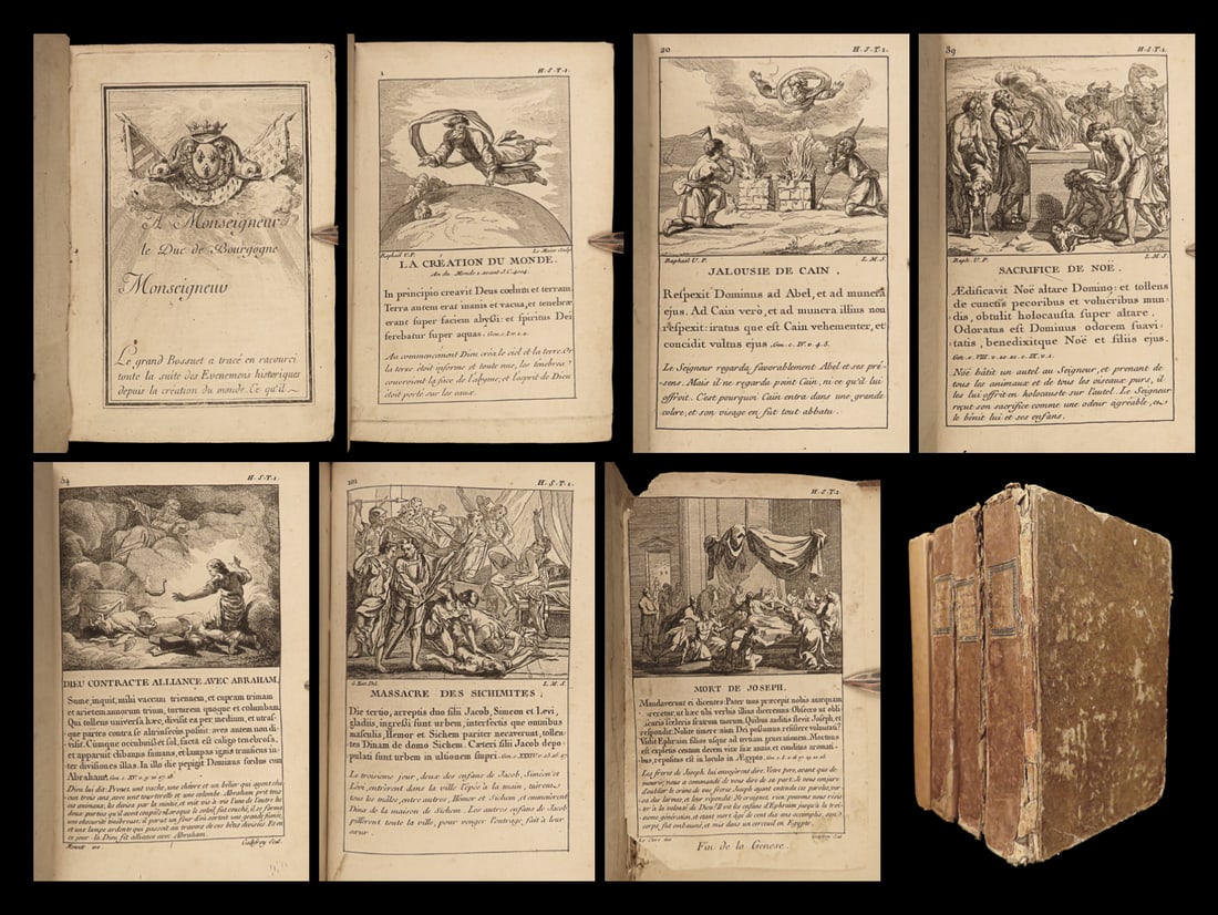 1760 Illustrated BIBLE SCENES Master Art Painters 500 Copper Engravings 4v SET (1 of 10)