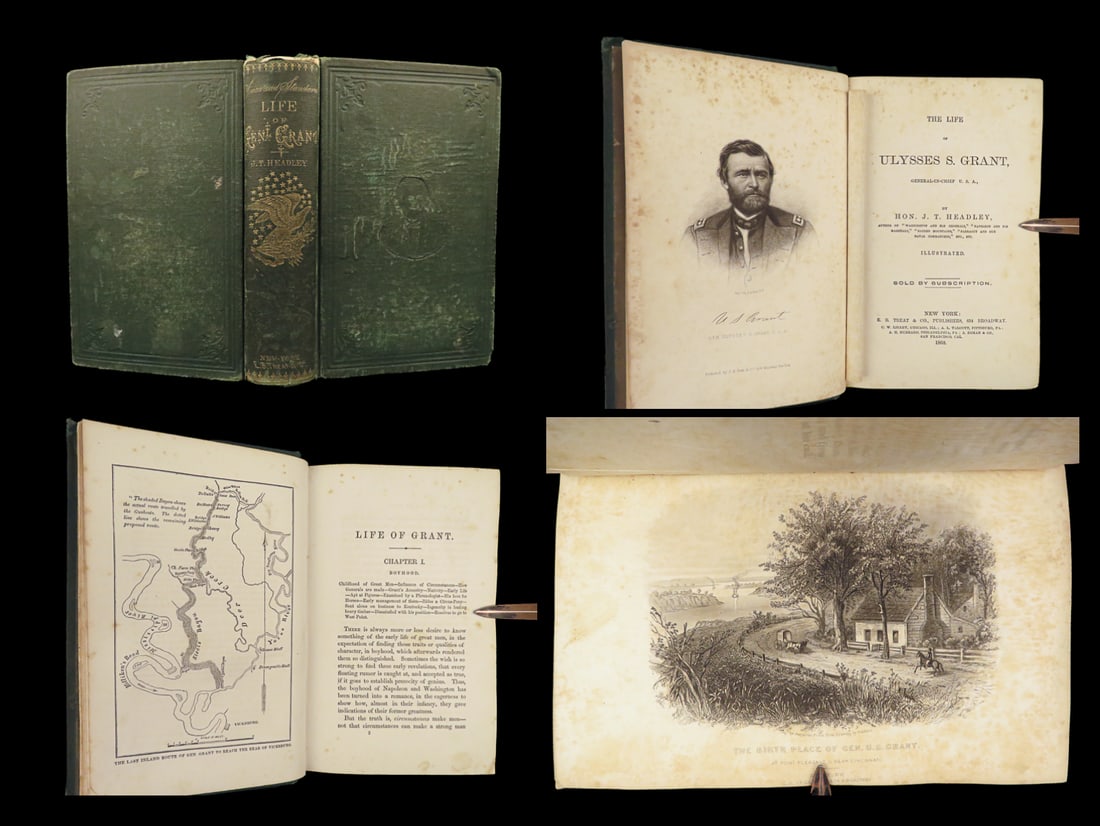 1868 General Ulysses S Grant 1st ed CIVIL WAR Military Union Sherman Headley (1 of 10)
