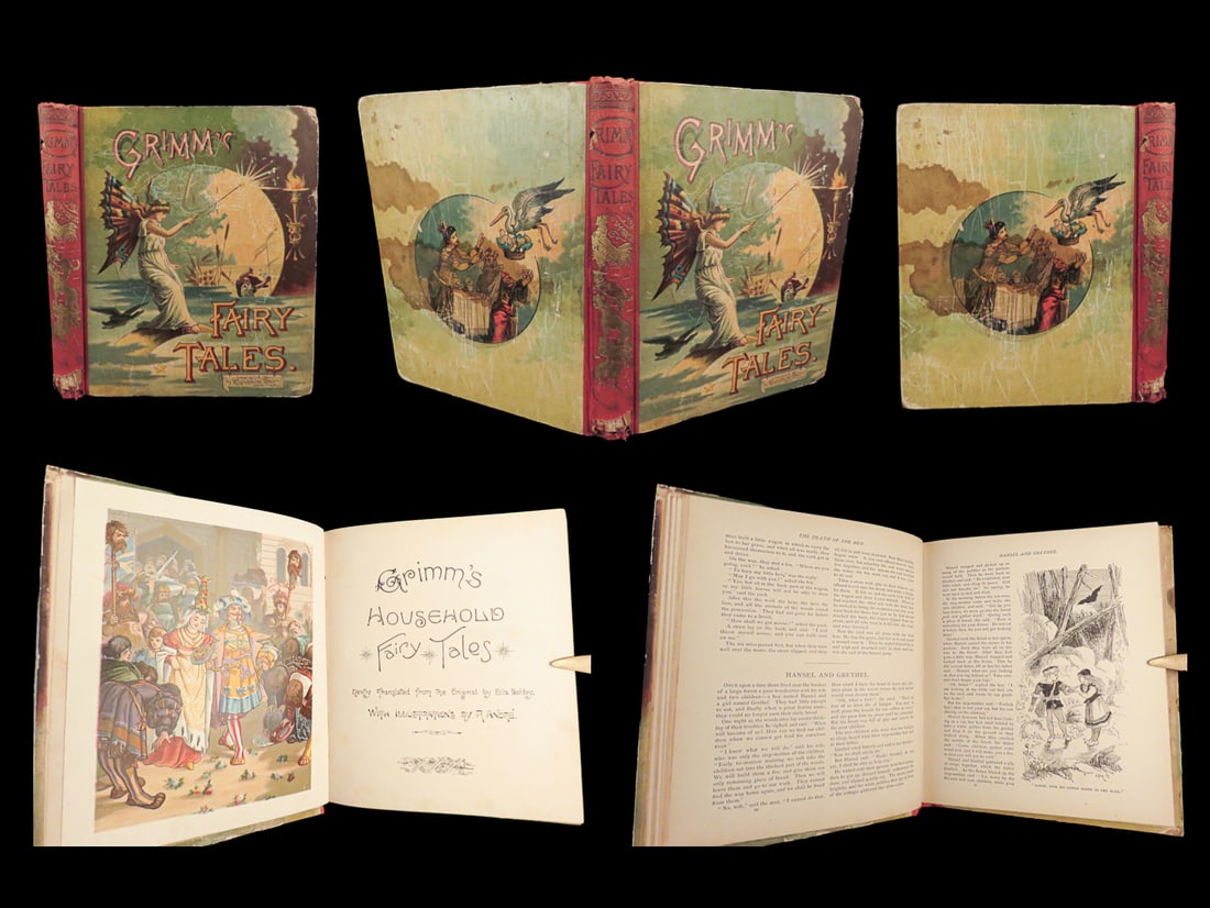 1891 Grimms Fairy Tales Hansel Gretel Rumpelstiltskin English Grimm Andre ART (1 of 10)