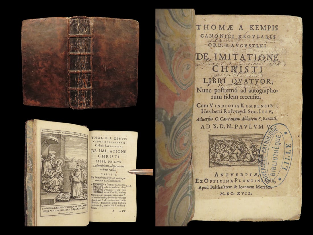 1617 Imitation of Christ Thomas a Kempis FAMED Plantin Press Antwerp Bible (1 of 10)