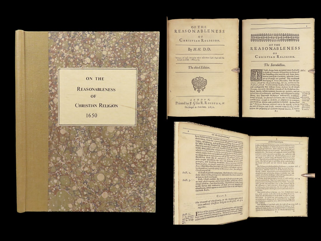 1650 Cromwell era 1ed Hammond Reasonableness of Christianity Anglican Royalist: 1650 Cromwell era 1ed Hammond Reasonableness of Christianity Anglican Royalist Henry Hammond was a 17th-century English royalist preacher known for his commentary and edition of the Bible. He also wro