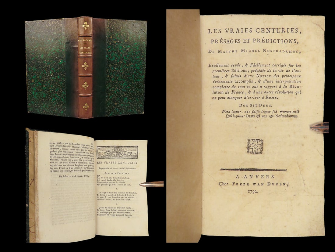 1792 NOSTRADAMUS Prophecies Astrology Astronomy Occult Visions Prophecy RARE: 1792 NOSTRADAMUS Prophecies Astrology Astronomy Occult Visions Prophecy RARE "From the enslaved populace, songs, Chants and demands While princes and lords are held captive in prisons. These will in t