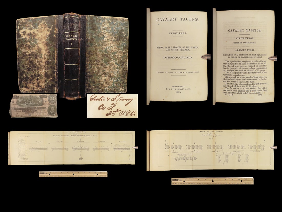 1861 Cavalry Tactics 1ed Civil War Trooper Union Ohio Provenance + Confederate (1 of 10)