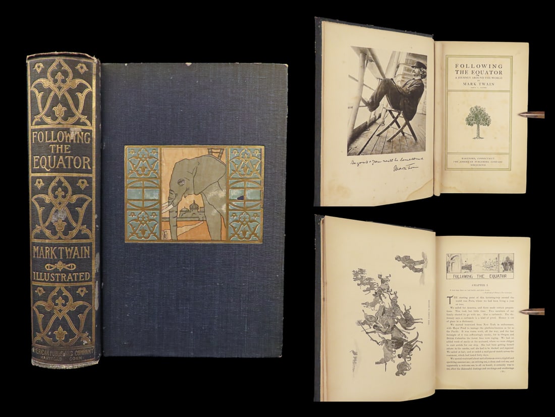 1897 Mark Twain 1st/1st Following the Equator Travelogue India Exploration RARE (1 of 10)