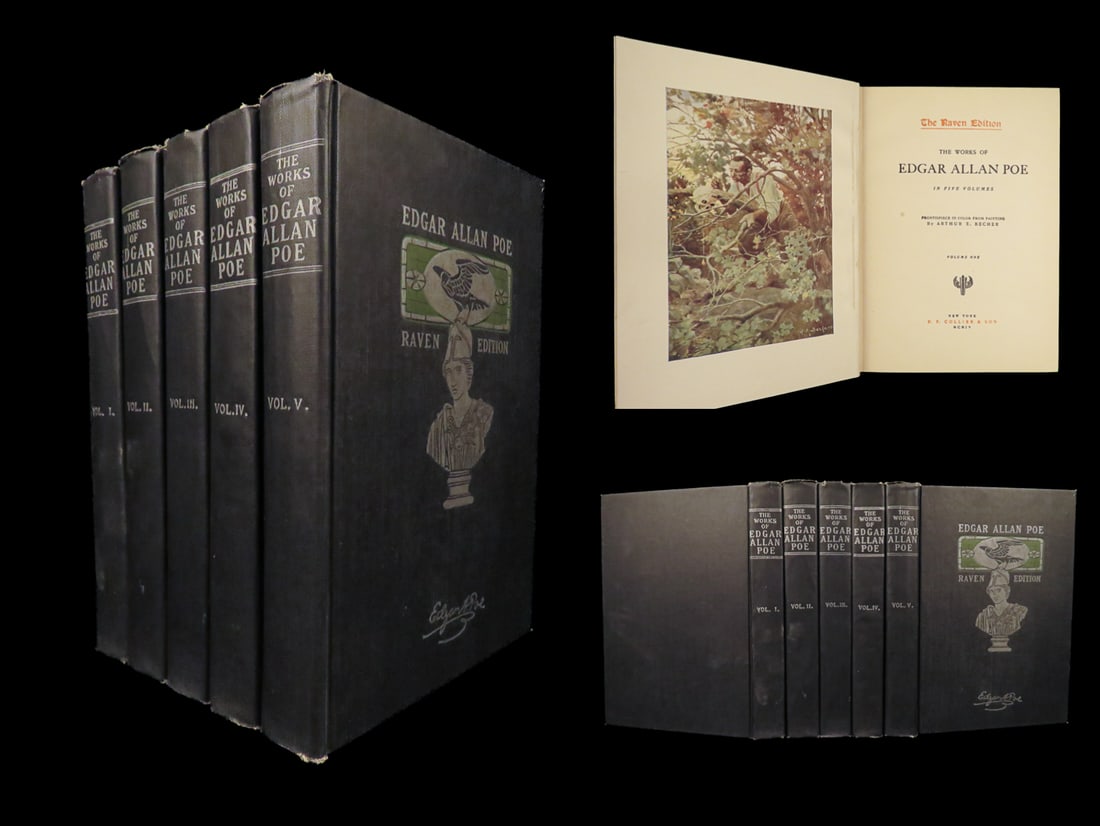 1904 Edgar Allan Poe Illustrated The Raven Bells OCCULT Horror Macabre 5v (1 of 10)