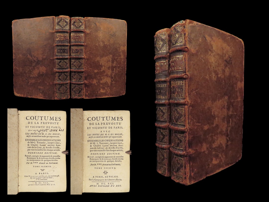 1691 Crime LAW Arrests French 2v Customs of Prevost of PARIS France Moulin (1 of 10)