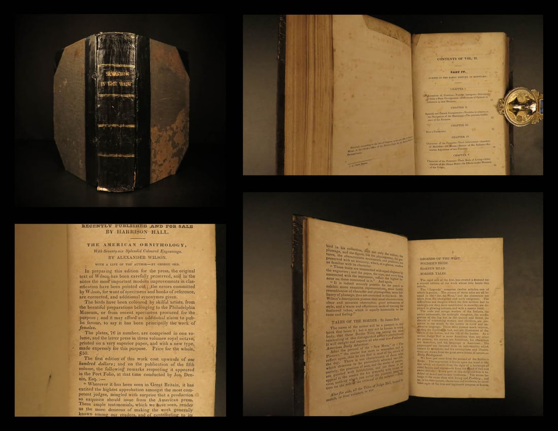 1835 1ed American West INDIANS Ohio Valley Melville Hall 2v Sketches of History (1 of 20)