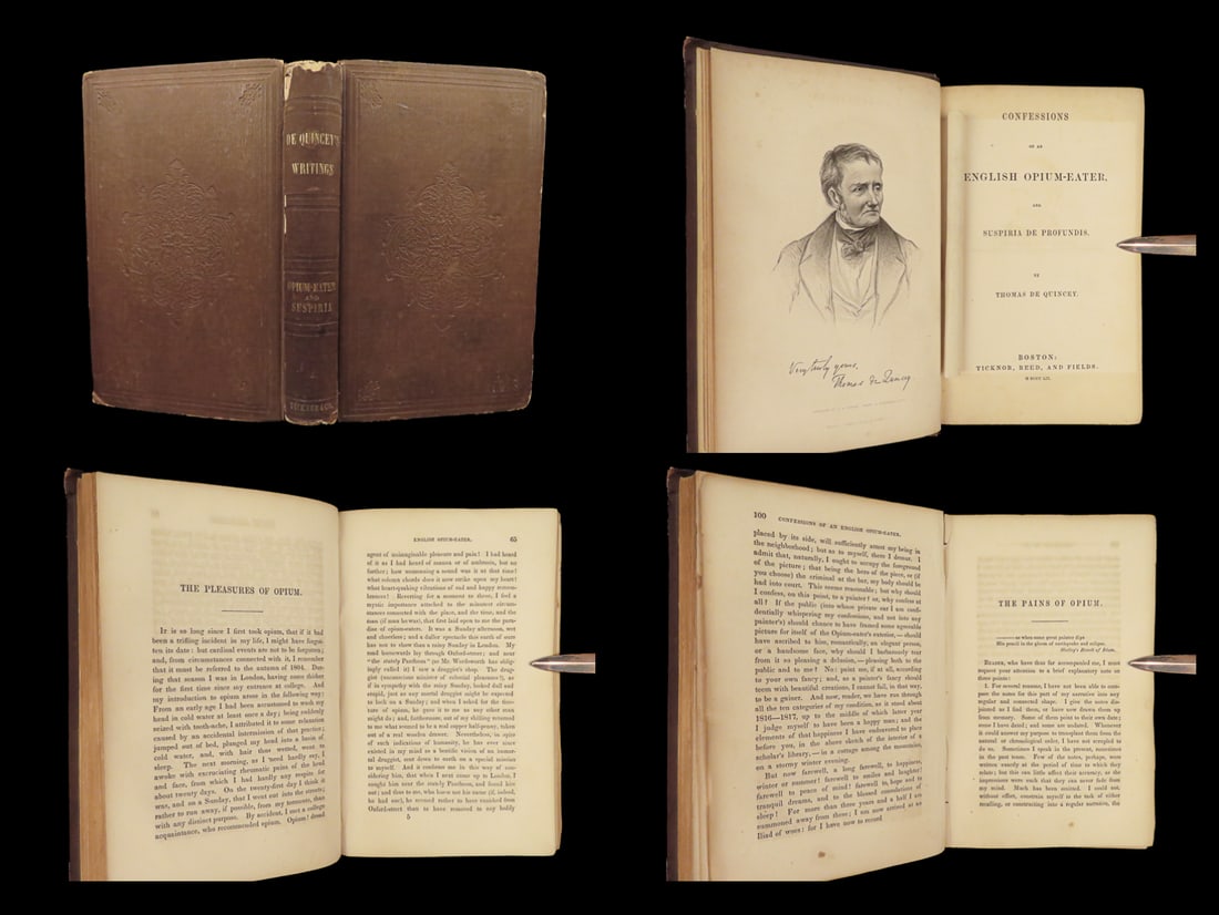 1852 Confessions of an English Opium Eater de Quincey Alcohol & Drug Addiction (1 of 10)