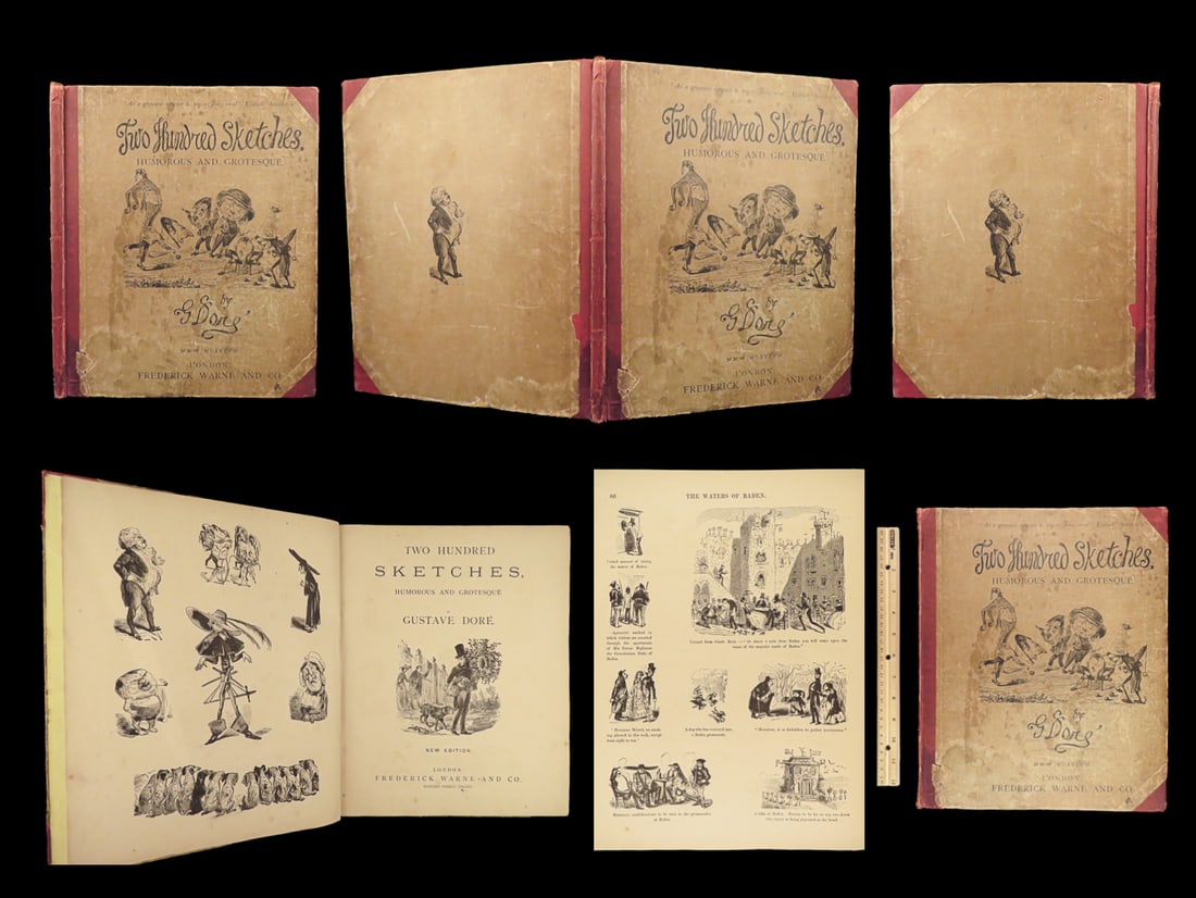 1870 Gustave DORÉ ART 200 Sketches Humor Illustrated Cartoons Grotesque: 1870 Gustave DORÉ ART 200 Sketches Humor Illustrated Cartoons Grotesque “The most popular and successful French book illustrator of the mid-19th century!” Famous French artist, Gustave Doré
