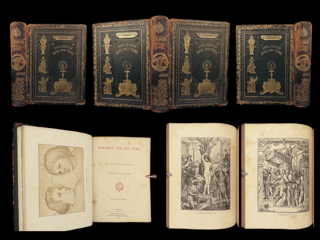 1872 Hans Holbein ART 1st ed Illustrated Medieval Renaissance Portraits BINDING (1 of 10)