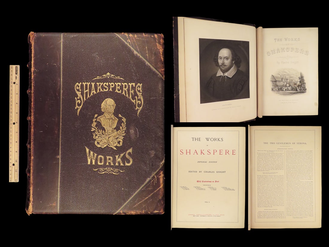 1873 EXQUISITE ART William Shakespeare Imperial ed HUGE FOLIO Illustrated Knight (1 of 10)