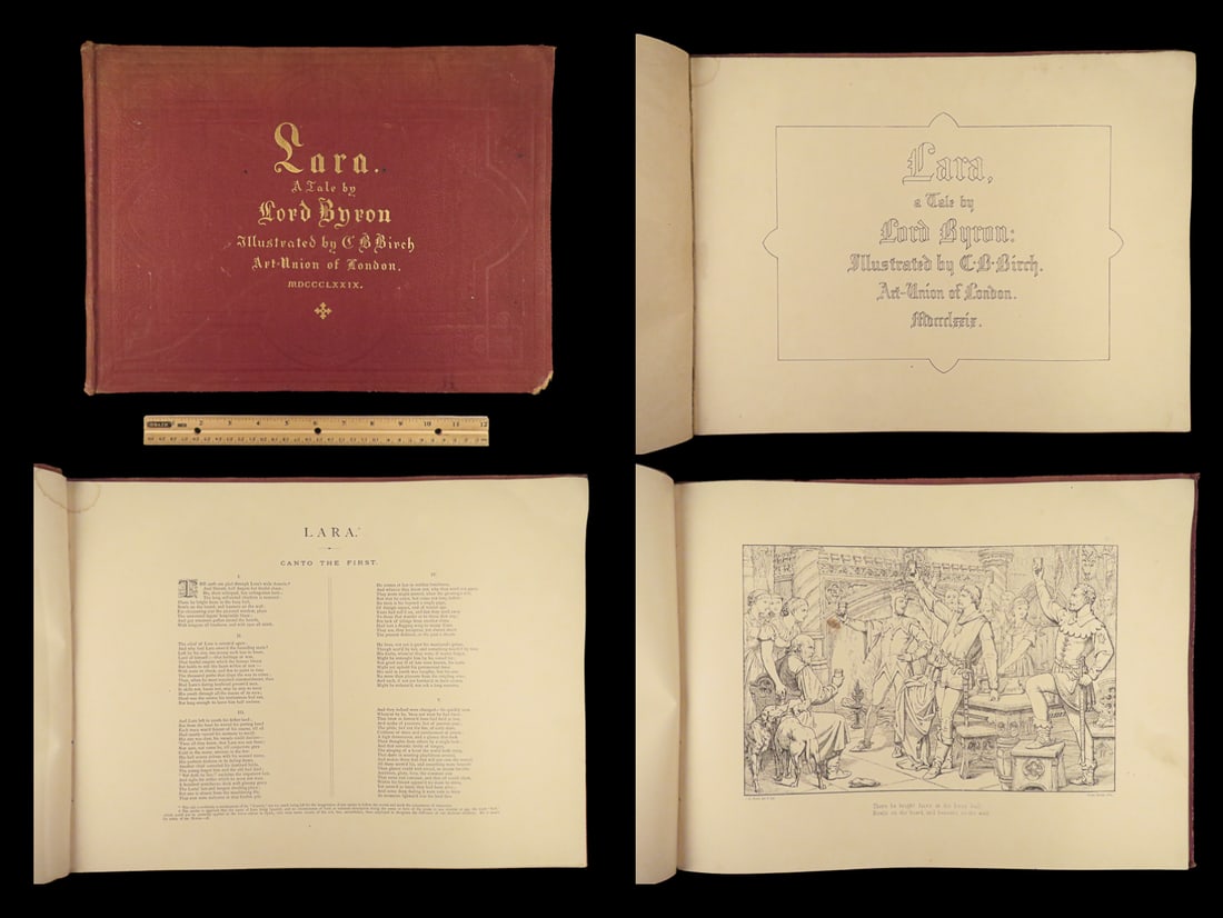 1879 Lord Byron ART Lara a Tale FOLIO English Corsair Poetry Illustrated Birch: 1879 Lord Byron ART Lara a Tale FOLIO English Corsair Poetry Illustrated Birch George Gordon Byron, more commonly known as Lord Byron, was an English poet and a prominent figure in the Romantic moveme