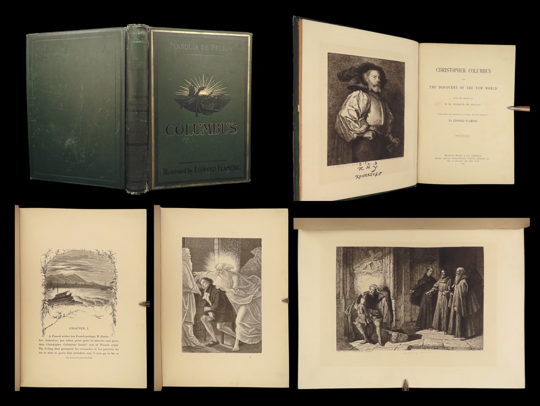 1885 Christopher Columbus Discoveries Belloy AMERICA Voyages Illustrated Eng ed (1 of 10)