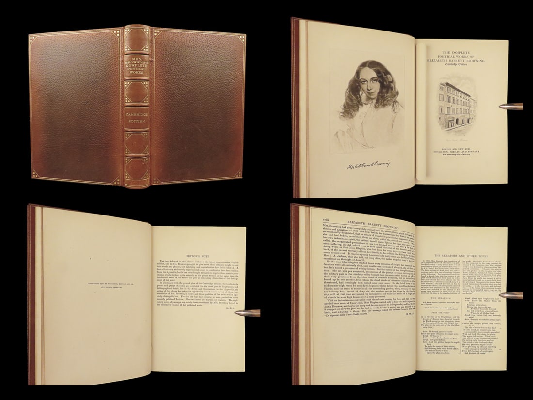1900 BEAUTIFUL Complete Works of Elizabeth Browning American Poetry Poems Boston: 1900 BEAUTIFUL Complete Works of Elizabeth Browning American Poetry Poems Boston Elizabeth Barrett Browning was a prominent English poet of the Victorian era. She was quite popular in both England and