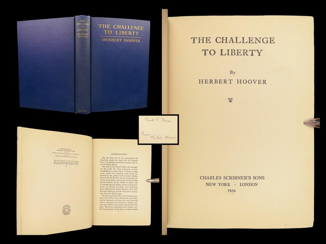 1934 President Herbert Hoover SIGNED  1st ed Challenge to Liberty Roosevelt (1 of 10)