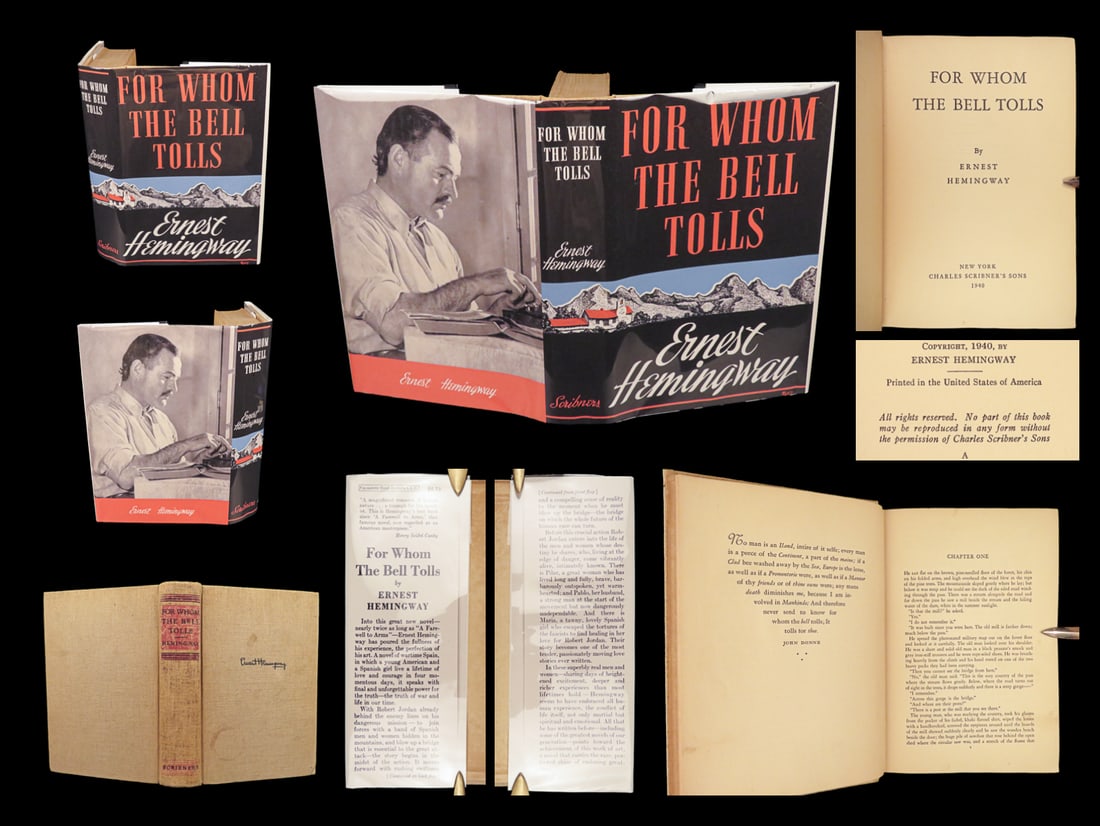 1940 For Whom the Bell Tolls 1st ed Ernest Hemingway American War Novel Classic (1 of 10)