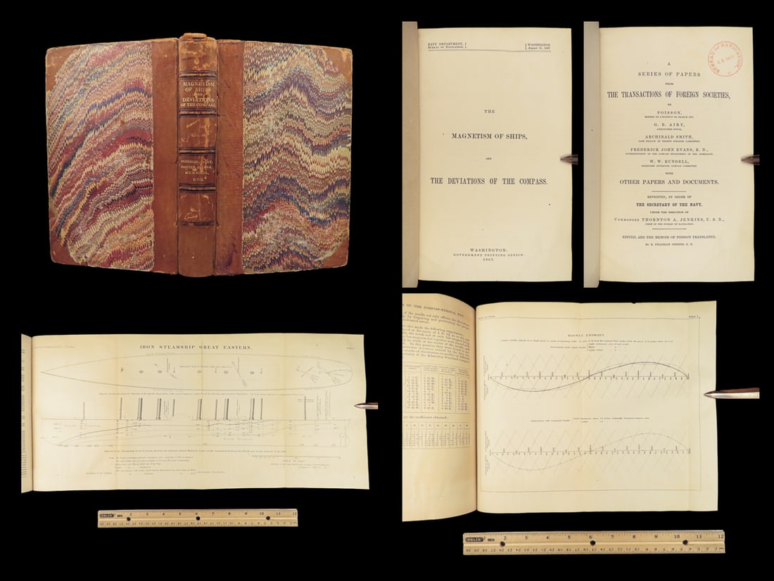 1867 NAVIGATION Magnetism of Ships Compass Ship Building American Exploration (1 of 10)