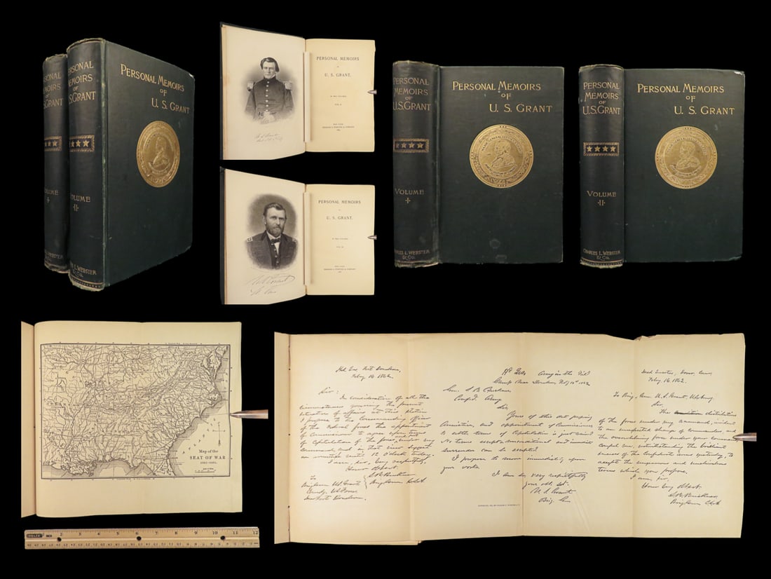 1885 General Ulysses S. Grant 1ed Civil War Memoirs Union Illustrated MAPS 2v (1 of 10)