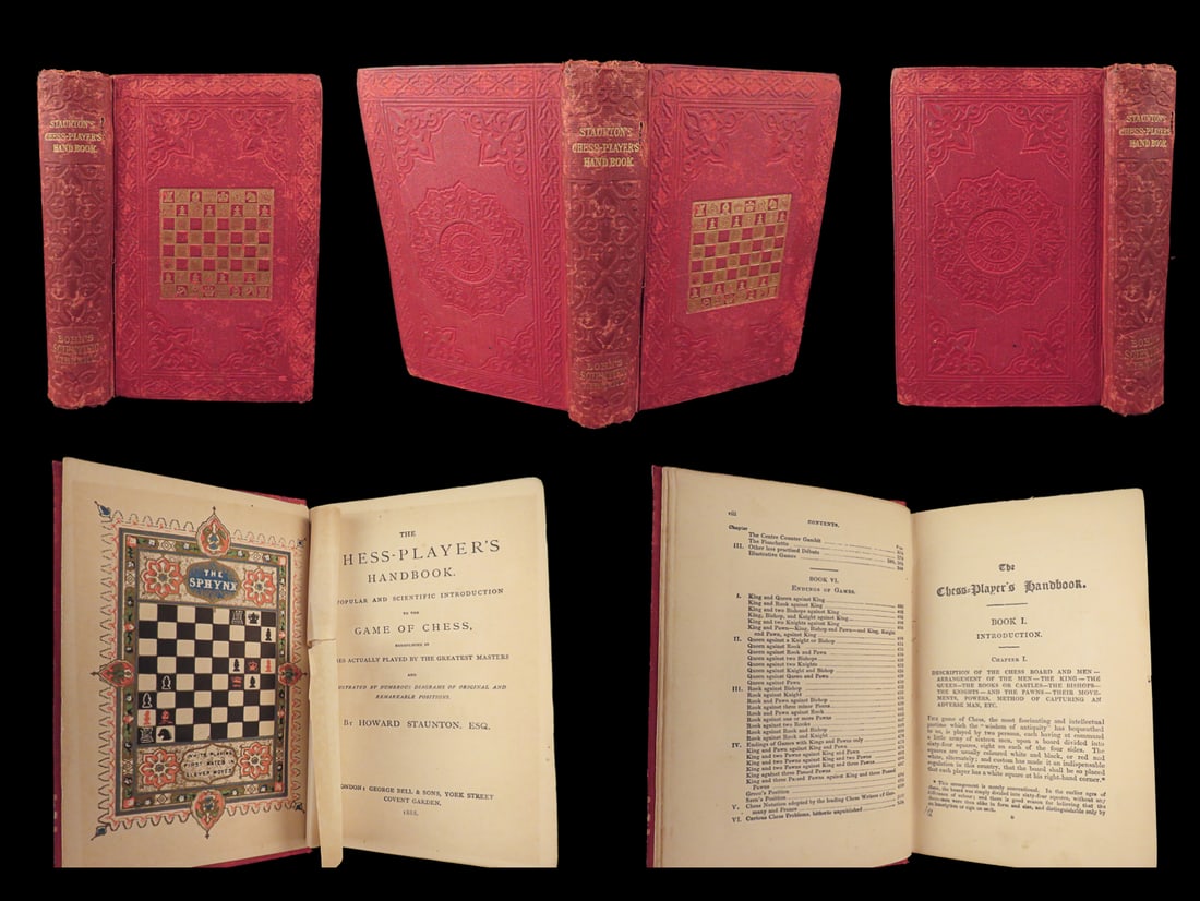 1888 CHESS Players Handbook Illustrated Game Strategy Rules Howard Staunton (1 of 10)