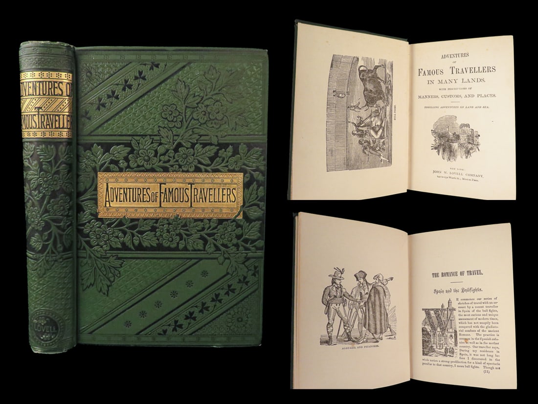 1890 INDIANS Adventures of Travellers Blackfoot Teepees GOLD Spain Bull Fighting (1 of 10)
