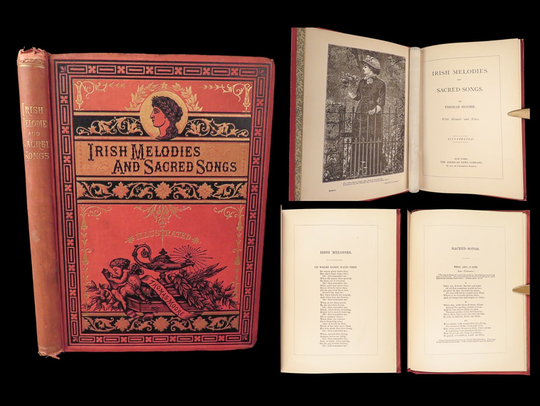 1890 Irish Melodies & Sacred Songs Last Rose of Summer Minstrel Boy Thomas Moore (1 of 10)