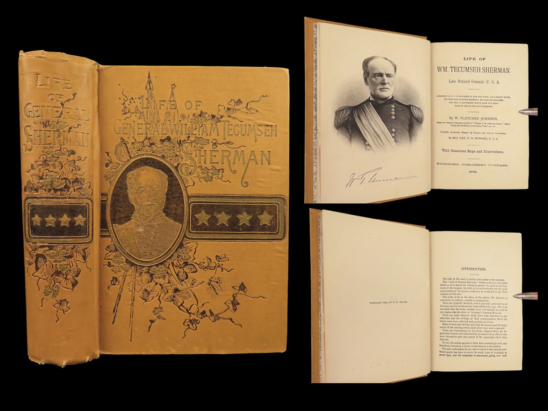 1891 US Civil War 1ed Life of William Tecumseh SHERMAN Union General Americana (1 of 10)