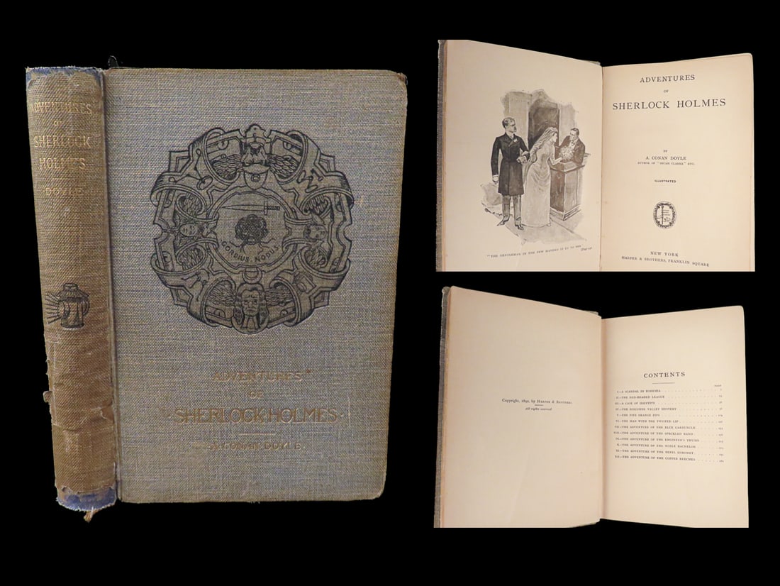 1892 Sherlock Holmes 1ed Adventures Arthur Conan Doyle Illustrated Mystery Crime (1 of 10)