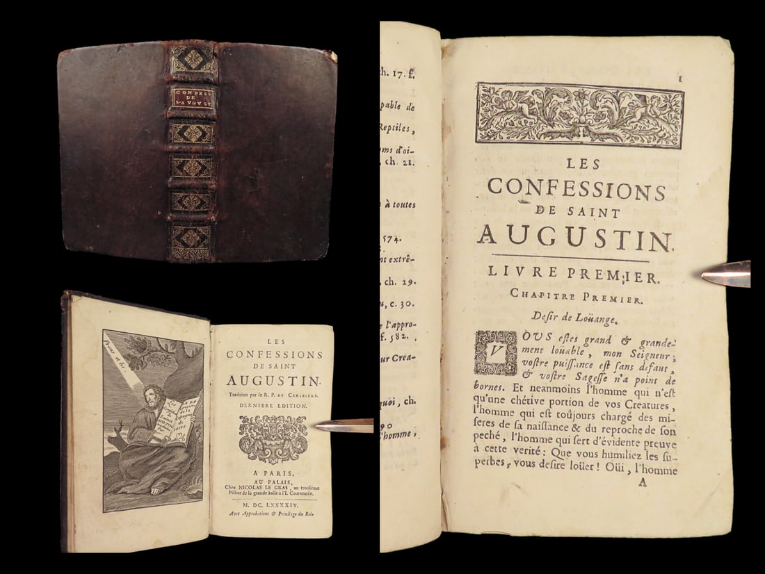1694 Confessions of Saint Augustine Catholic Bible Theology MASTERPIECE Paris (1 of 10)