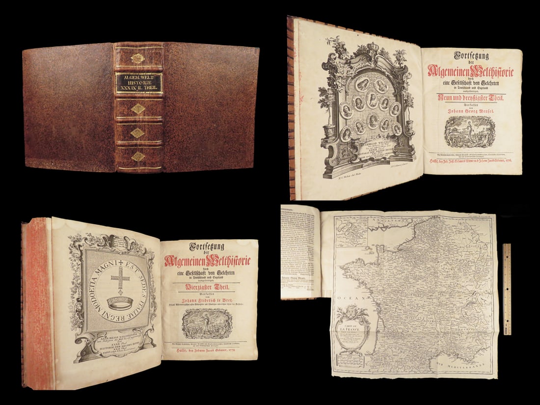 1776 FRANCE Louis XIV Marie Medici Richelieu HUGE MAPS Coins Italy Monastics (1 of 10)