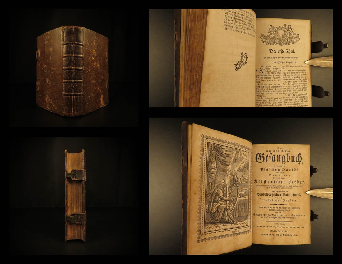 1814 EARLY American German Songbook Hymns Bible Psalms Philadelphia Penn Dutch (1 of 20)