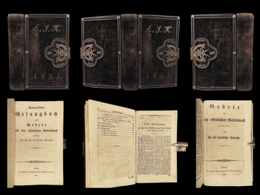 1831 INCREDIBLE German HYMNS Protestant Bible Songs Erfurt Germany Felt Binding