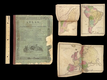 1838 Malte-Brun ATLAS Maps Southern Western USA Geography Africa Asia RARE
