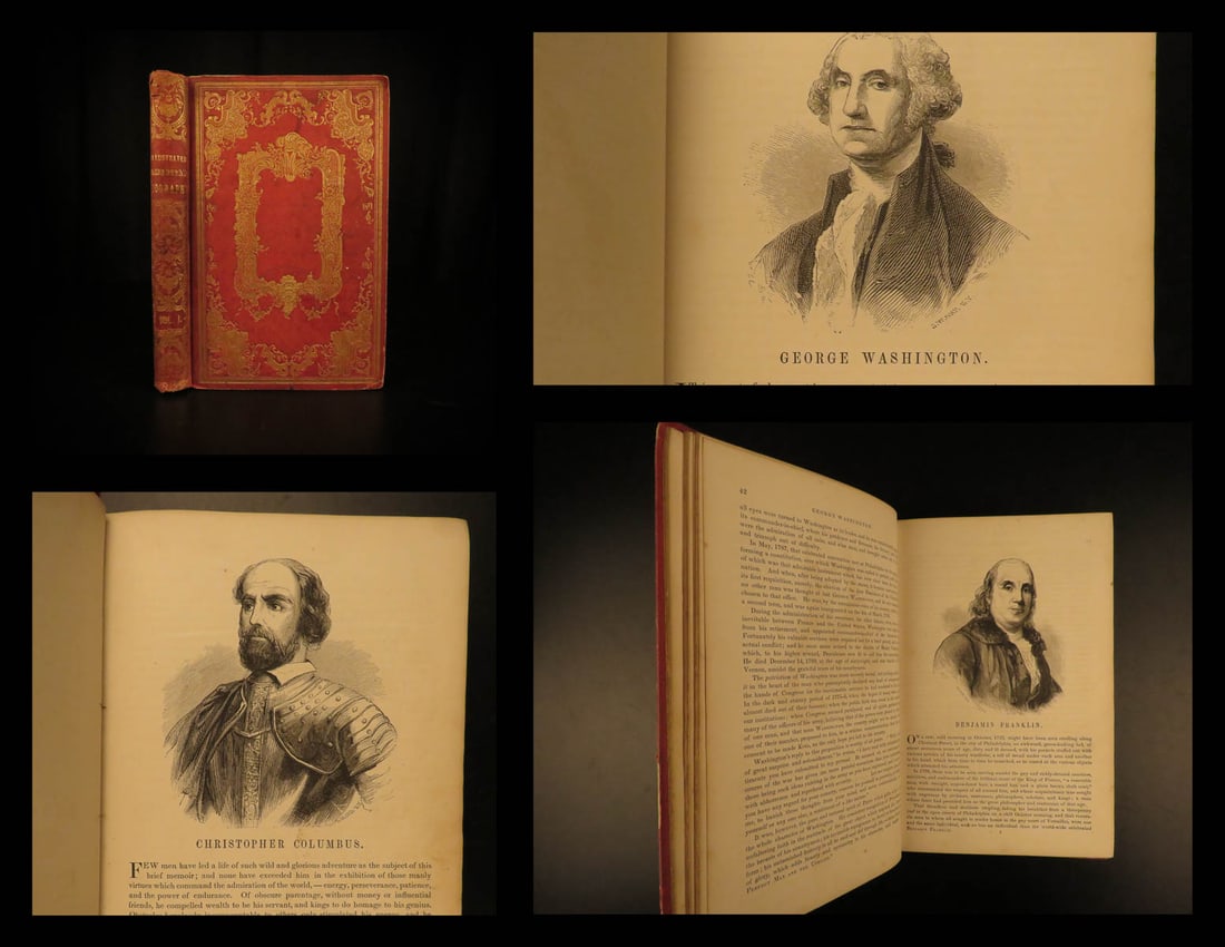 1853 Illustrated American Biography Indians Washington Adams Boone Hamilton: 1853 Illustrated American Biography Indians Washington Adams Boone Hamilton This 19th century book “Illustrated American Biography” is a compilation of biographies of distinguished Americans. 
