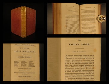 1854 Eliza Leslie Ladys House Book Domestic Economics Cooking Farming Laundry