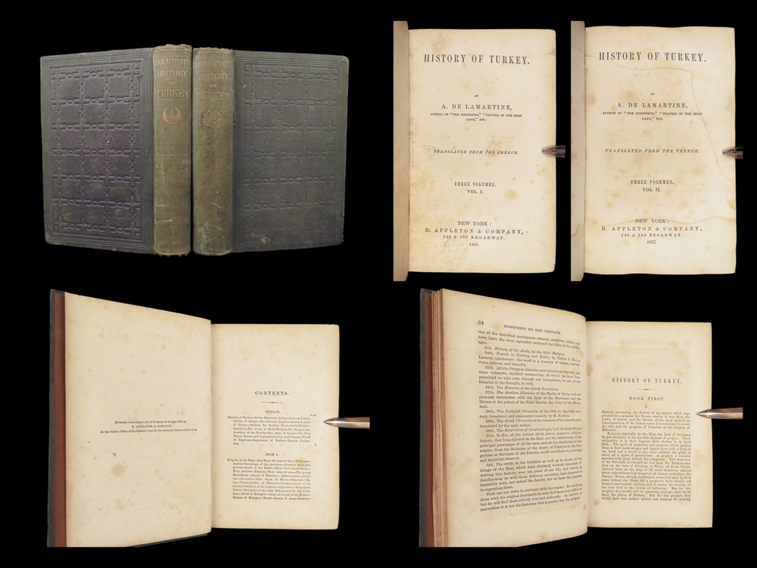 1855 History of Turkey 1st ed Mahomet Mysticism Muslim Alphonse de Lamartine (1 of 10)