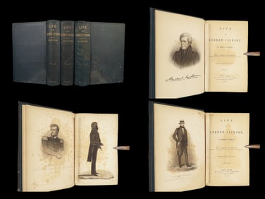 1861 Life of Andrew Jackson War of 1812 Native American Indians US President 3v