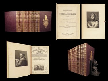 1870 Imperial Dictionary Science Lit Portraits da Vinci Galileo Illustrated 15v