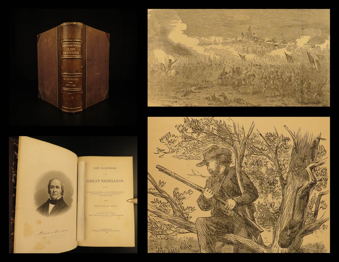 1870 1ed CIVIL WAR Gettysburg New Hampshire in Great Rebellion Illustrated Waite: 1870 1ed CIVIL WAR Gettysburg New Hampshire in Great Rebellion Illustrated Waite New Hampshire in the Great Rebellion is a rare account of the events and prominent figures from New Hampshire during th