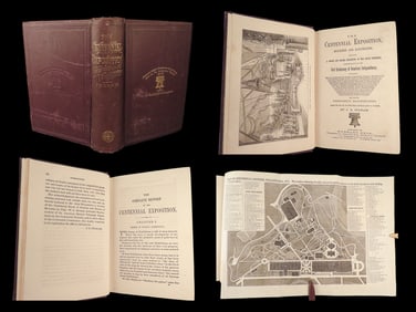 1876 AMERICANA 1ed Centennial Exposition American History Inventions Illustrated