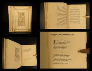 1878 SIGNED François Villon Poems Criminal Middle Ages French English Ballads