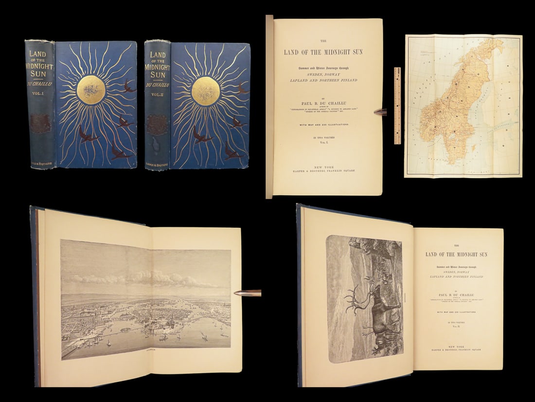 1881 VIKING Land of Midnight Sun Chaillu Norway Sweden Scandinavia Finland 2v (1 of 10)