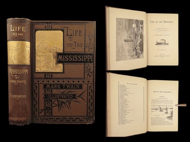 1883 Mark Twain 1ed Life on the Mississippi St. Louis Missouri Steamboat CLASSIC