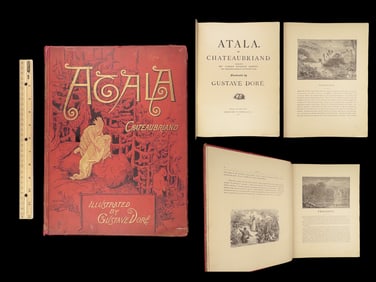 1886 FAMED Atala by Chateaubriand Gustave DORE Art Native American Indians