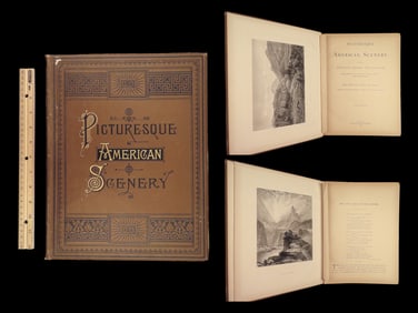 1886 American Scenery ART Niagara Falls Rocky Mountains Franconia Colorado FOLIO